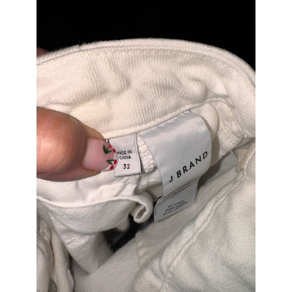 J Brand White Wide Leg Crop Jeans Paperbag Waist Casual Size 32 - Picture 11 of 12